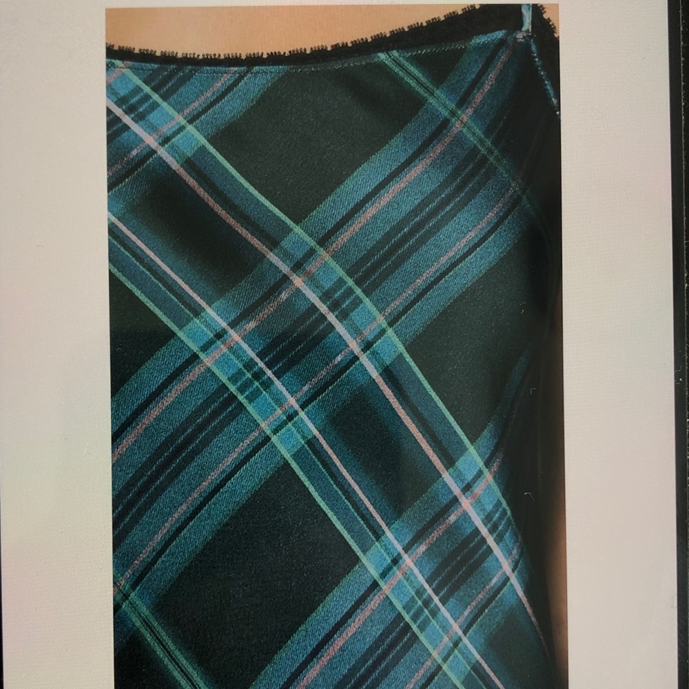 New Vince Plaid Lace Trim Dress - Picture 8 of 16